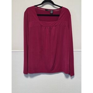 East 5th Square Neck Long Sleeve Blouse‎ Top Pullover Casual X Large